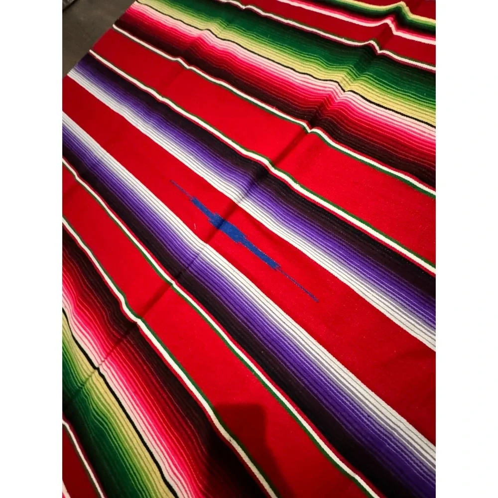Antique Vintage Wool Mexican Saltillo Serape Blanket/ Rug Southwestern 57